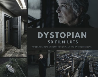 50 Dystopian Film LUTs: Retro Video & Photo Effects (Instant Download)