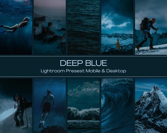 Deep Blue Lightroom Presets: Mobile & Desktop Photo Filters (25)