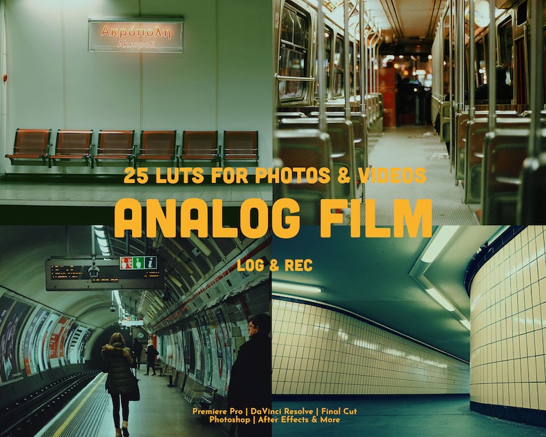 25 OLD VINTAGE Film LUTs / Premiere Pro, Graduación de color, Video Luts, Edición de video, Retro Luts / Video Photo Mobile & Desktop / imagen 1