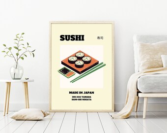 Japan Sushi Renaissance Art Print, Food Wall Art (Digital Download)