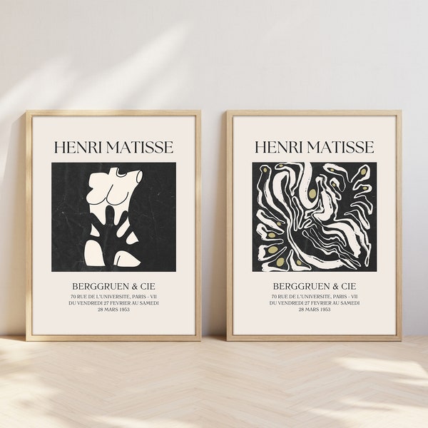 Set of 2 Henri Matisse Wall Art, Digital Prints, Renaissance Art, Floral Design, Poster, Art Exhibition, Paintings Gallery