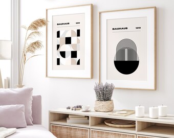 Bauhaus Art Prints Set: Mid-Century Modern Wall Decor (Digital Download)