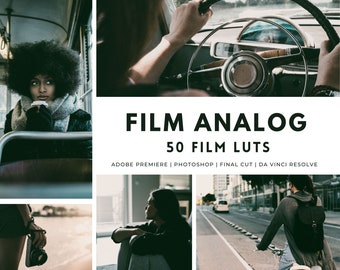 50 Film Analog LUTs: Retro Video & Photo Presets (Premiere Pro, Photoshop)