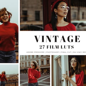 27 VINTAGE Film LUTs | Premiere Pro, Color Grading,  Video Luts, Video Editing, Retro Luts | Video Photo Mobile & Desktop |