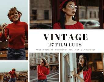 27 Vintage Film LUTs | Photo & Video Presets (Instant Download)