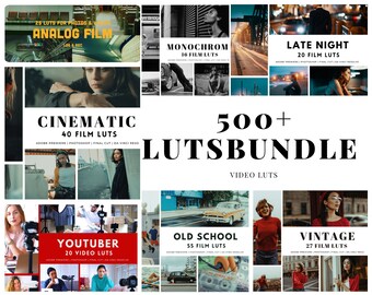 500+ Cinematic Film LUTs Bundle: Retro Video & Photo Presets (Instant Download)