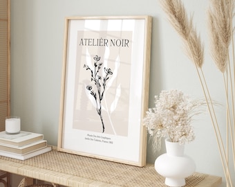 Atelier Noir Floral Wall Art: Renaissance Style Print (Digital Download)