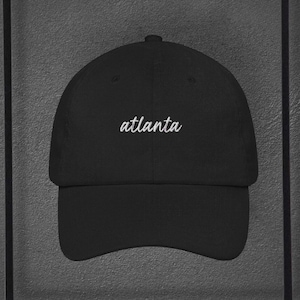 Atlanta baseball hat | script style lettering