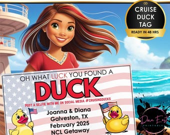 Personalized Cruising Ducks Tag, Digital Download, Tags for Ducks, Carnival, NCL, RCL, Gift for Cruise, Rubber Duck, Cruise Duck Print, USA