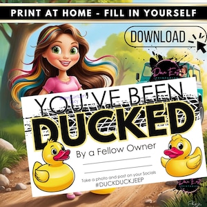 You've Been Ducked Game Cards – 50 Yellow Duck Tags With Rubber Bands, 3.5 X 2 Inch, Fun Car Prank & Smile Sharing Game