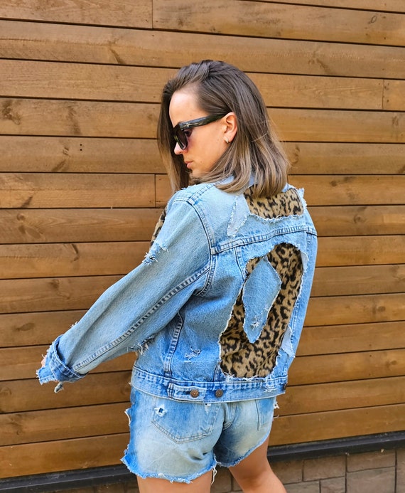 Cheetah jean jacket online