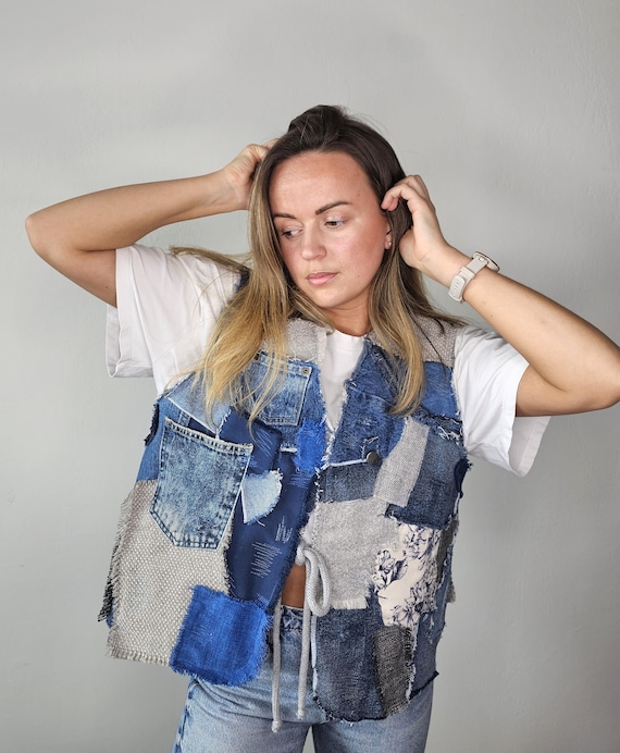 Jeansjacke Jeansweste Blau Damen Weste Jeansweste Damen Jeans