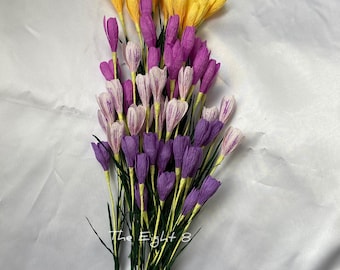 Handmade Crepe Paper Crocuses: Spring Home Decor, Forever Alive