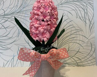Handmade Crepe Paper Hyacinth: Realistic Spring Flower Arrangement