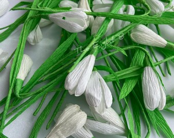 Handmade Crepe Paper Snowdrops: Eternal Spring Flowers