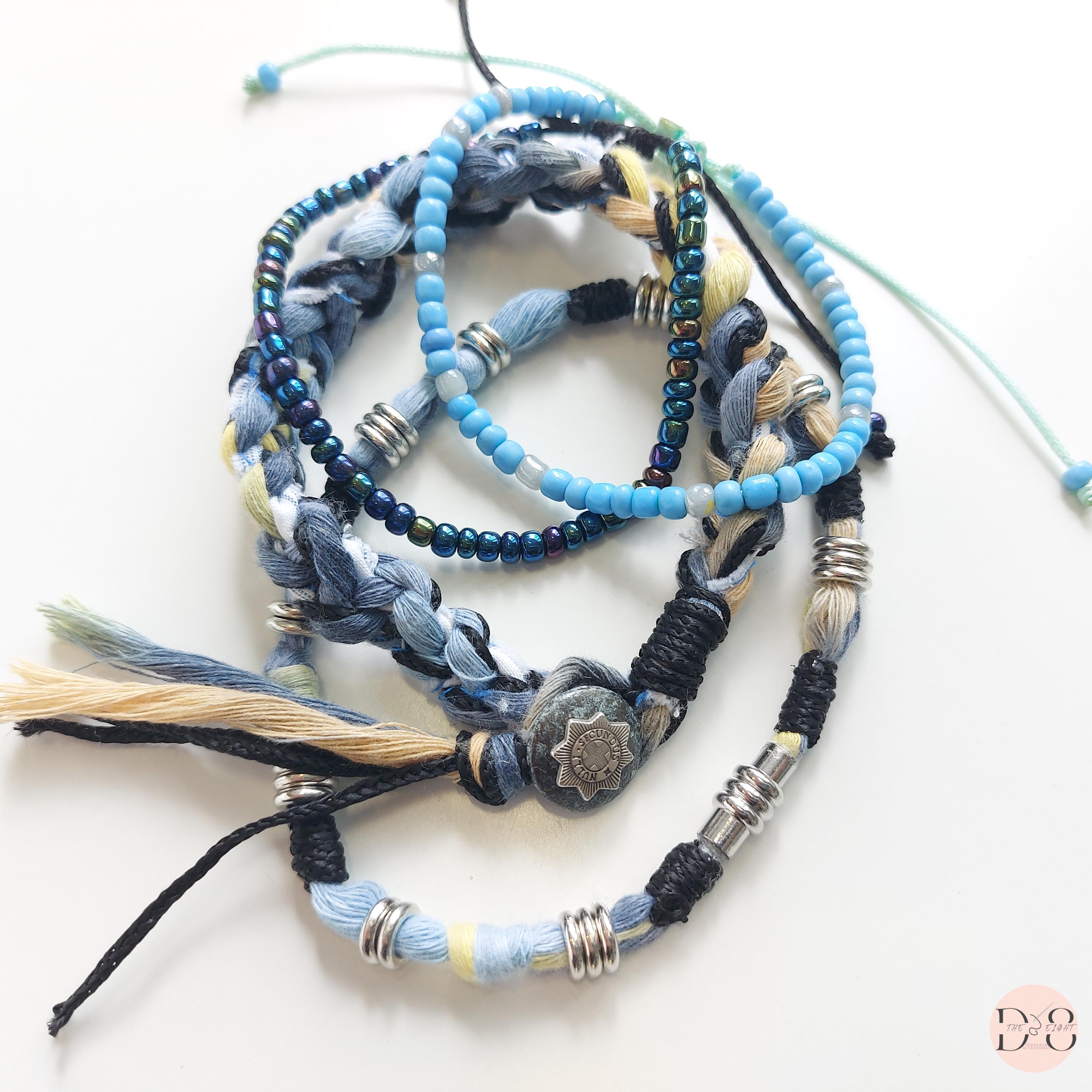 LOCAL LEAGUE SET DI BRACCIALI DI PERLINE DA SURFISTA UOMO in Corda