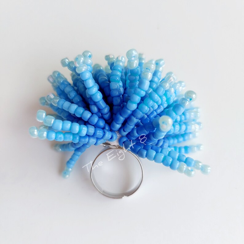 Bead Ring Rave Starburst Seed Bead Kinetic Ring: Adjustable Rave Jewelry - Etsy