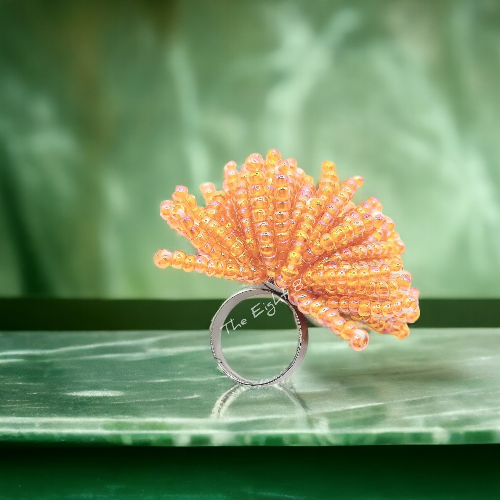 Bead Ring Rave Starburst Seed Bead Kinetic Ring: Adjustable Rave Jewelry - Etsy