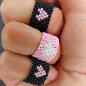 Miyuki Bead Ring: Valentine&#39;s Day Heart Ring