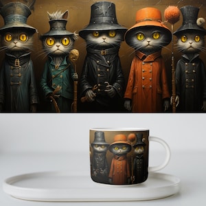 Cats, English Cats Sublimation Design, Digital Mug Wrap Template, Instant Download Coffee Mug Design, 11oz  and 15oz Mug Templates