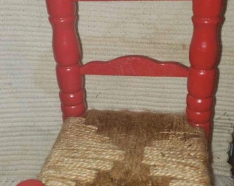 Vintage Red Doll Chair