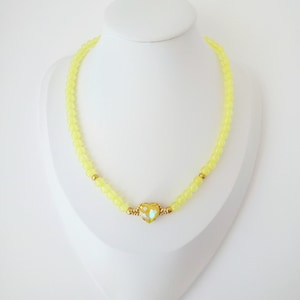 Yellow Necklace with Heart Pendant
