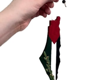 Palestine Map, Flag Design Wall Hanger