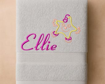 Asciugamano personalizzato con nome e stella – regalo ideale per le bambine | Oeko-Tex e confezione regalo