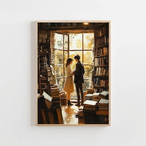 Romantic Couple Scene Wall Art | Antique Love Oil Painting | Vintage Couple Art Print Victorian Wall Decor | PRINTABLE Art