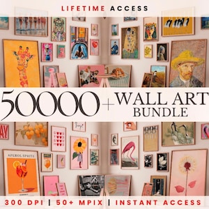 WHOLE SHOP SALE 50000 Mega Wall Art Set, Printable Maximalist Gallery, Trendy Aesthetic Prints, Eclectic Posters Instant Digital Download