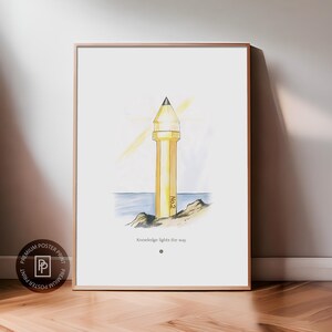 Decoración para el aula, regalo para el profesor, póster premium, lápiz de faro, arte mural escolar, póster didáctico, regalo educativo, póster para el aula