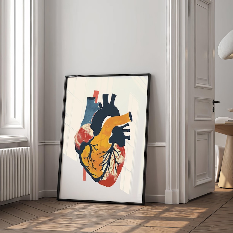 Human Heart Wall Art, Anatomy Print, Premium Poster, Abstract Wall Art, Heart Poster, Medical Poster, Science Art, Home Gift, Printed Poster image 11