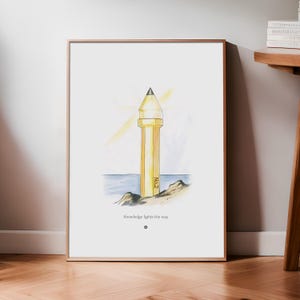 Klassenzimmer Dekor, Geschenk für Lehrer, Leuchtturm Bleistift, Geschenk für Lehrer, Leuchtturm, Schule Wand Kunst, Lehr Poster, Geschenk für Eltern, Klassenzimmer Poster