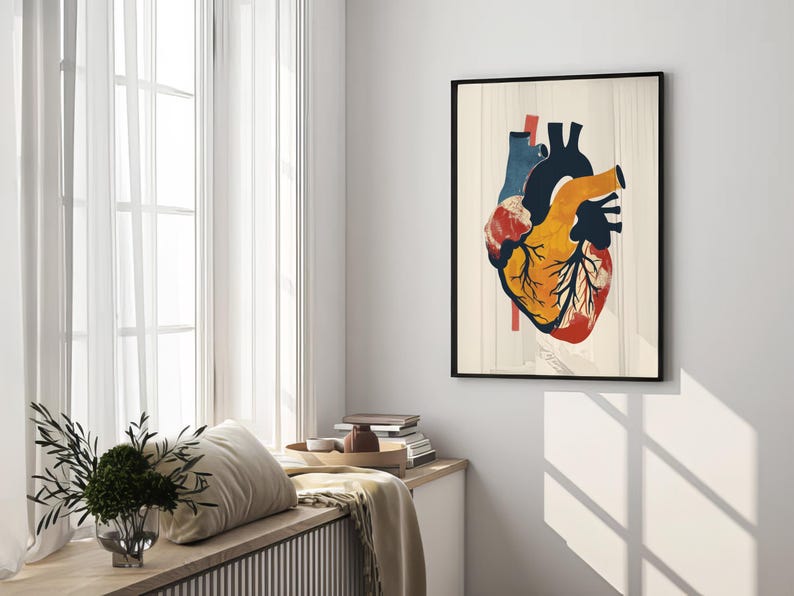 Human Heart Wall Art, Anatomy Print, Premium Poster, Abstract Wall Art, Heart Poster, Medical Poster, Science Art, Home Gift, Printed Poster image 12