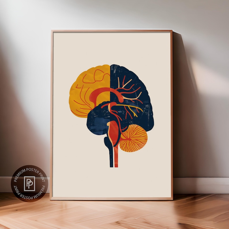 Human Brain Wall Art, Anatomy Print, Premium Poster, Abstract Wall Art ...