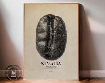 Sumatra Coffee Origins Print | Café Wall Art, Coffee Poster, Kitchen Decoration, Cafe-themed, Espresso Bar & Barista Decor