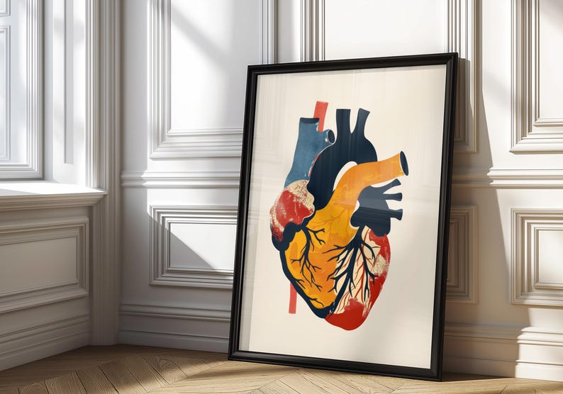 Human Heart Wall Art, Anatomy Print, Premium Poster, Abstract Wall Art, Heart Poster, Medical Poster, Science Art, Home Gift, Printed Poster image 8