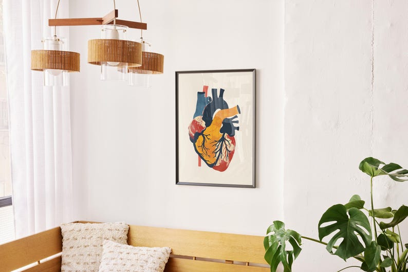 Human Heart Wall Art, Anatomy Print, Premium Poster, Abstract Wall Art, Heart Poster, Medical Poster, Science Art, Home Gift, Printed Poster image 10