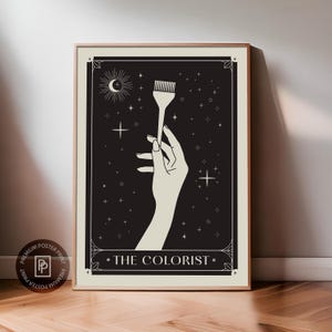 Decoração de salão de cabeleireiro, presente para cabeleireiro, pôster premium, impressão de carta de tarô, arte de parede para coloração de cabelo, presente de cosmetologia, pôster de cabeleireiro