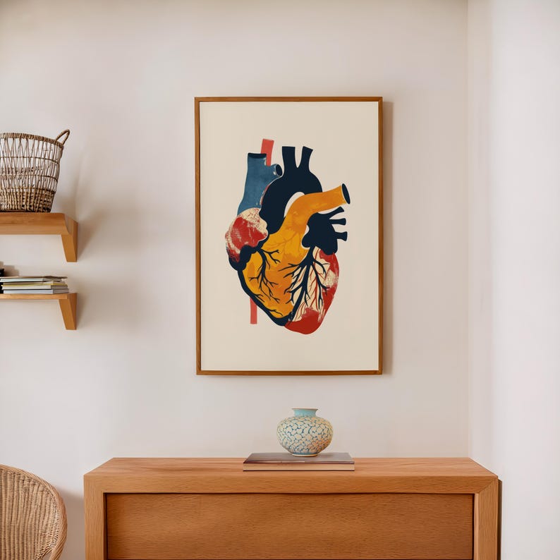 Human Heart Wall Art, Anatomy Print, Premium Poster, Abstract Wall Art, Heart Poster, Medical Poster, Science Art, Home Gift, Printed Poster image 9