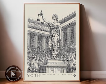 Kunstdruck „Blind Justice“, Rechtsposter, Premium-Poster, Dekoration für Anwaltskanzleien, Wandbild zum Thema Justiz, Geschenk für Jurastudenten, Geschenk für Anwälte, Dekoration für Anwaltskanzleien