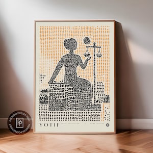 Stampa Lady Justice, Poster di legge, Poster premium, Decorazione per studio legale, Arte murale Justice, Regalo per studenti di giurisprudenza, Regalo per avvocati, Decorazione per studio legale