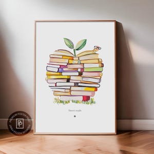 Decorazione per l'aula, regalo per l'insegnante, regalo per un topo di biblioteca, poster premium, decorazione murale per la lettura, poster didattico, regalo educativo, poster per l'aula