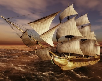 Historic Sailing Ship at Sea Canvas – Classic Tall Ship Voyage