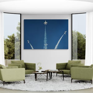 Air Show Canvas Wall Art, Aviation Wall Decor, Pilot Gift, Home Office Decoration, Unique Airplane Artwork