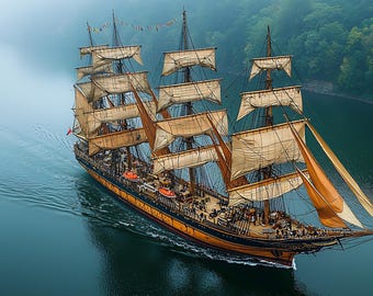 Sailing Tall Ship Canvas – Historic Maritime Age of Sail