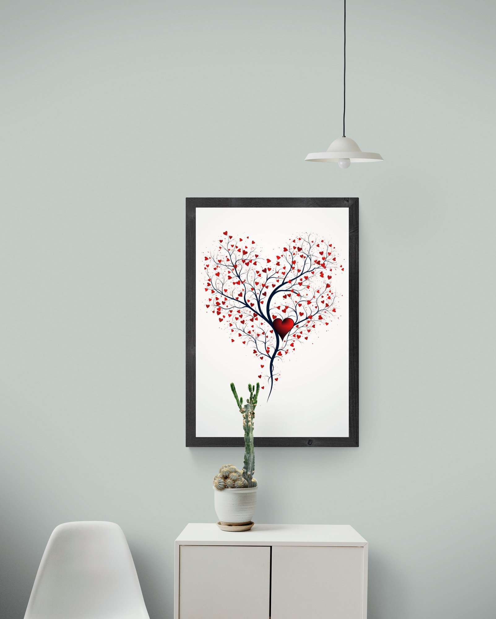 Framed Valentine Poster Art, Heart Wall Art, Valentine's Day Art