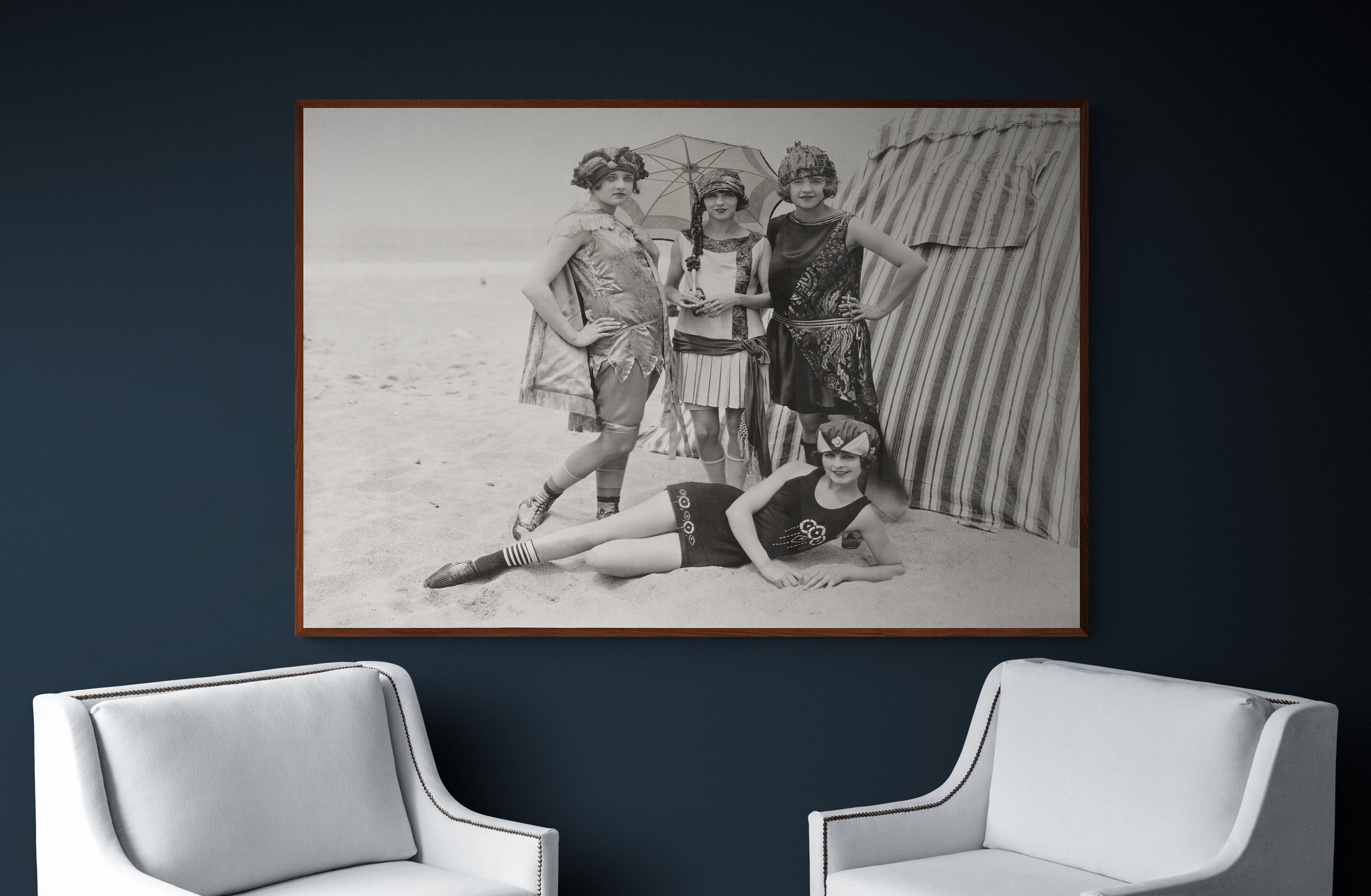 Vintage Bathing Suits, Vintage Poster, Beach Day, Modern Wall Decor