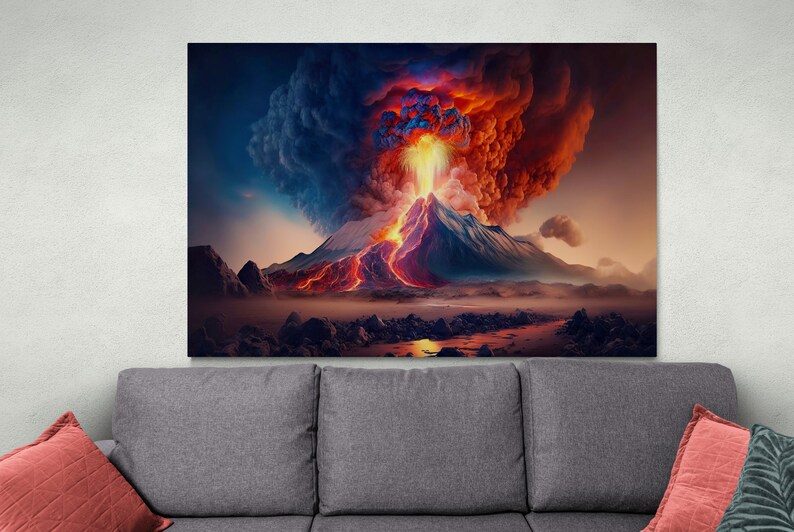 Kit Volcan Aquarium Avec Lumière LED - Décoration Avec Effet éruption Bulles Colorées, Pompe à Air Incluse