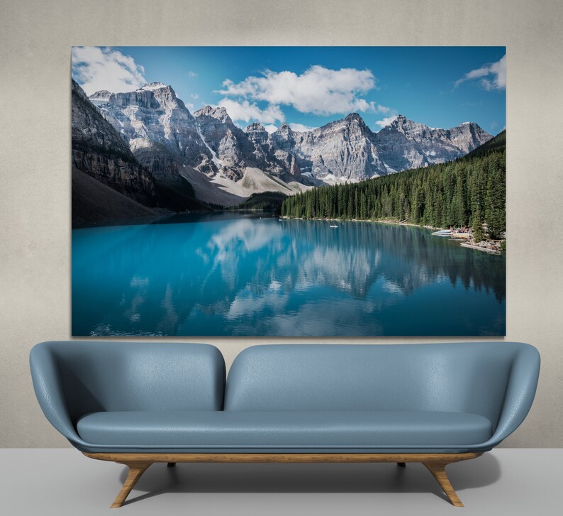 Moraine Lake Photo, Lake House Wall Art, Banff Canada, Beautiful